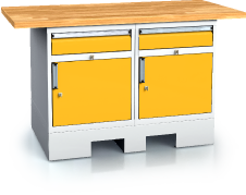 Pracovní stůl alpede PROFI - deska - kontejner - paletový podstavec 880 x 1500 x 700
